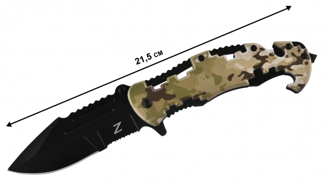 Складной тактический нож со стеклобоем