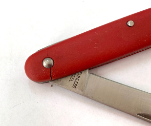 Складной зачетный нож Stainless Steel с красной рукоятью