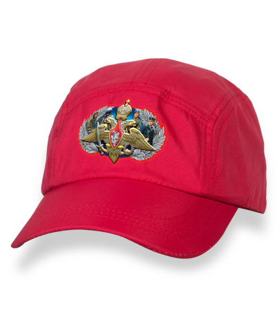Сочная красная кепка-пятипанелька с термотрансфером Армия России