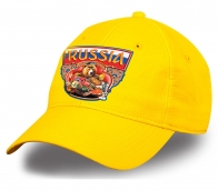 Солнечная бейсболка "Russia" с национальным медведем. Эффектный головной убор для фаната или патриота. Выбирайте для себя или в подарок!