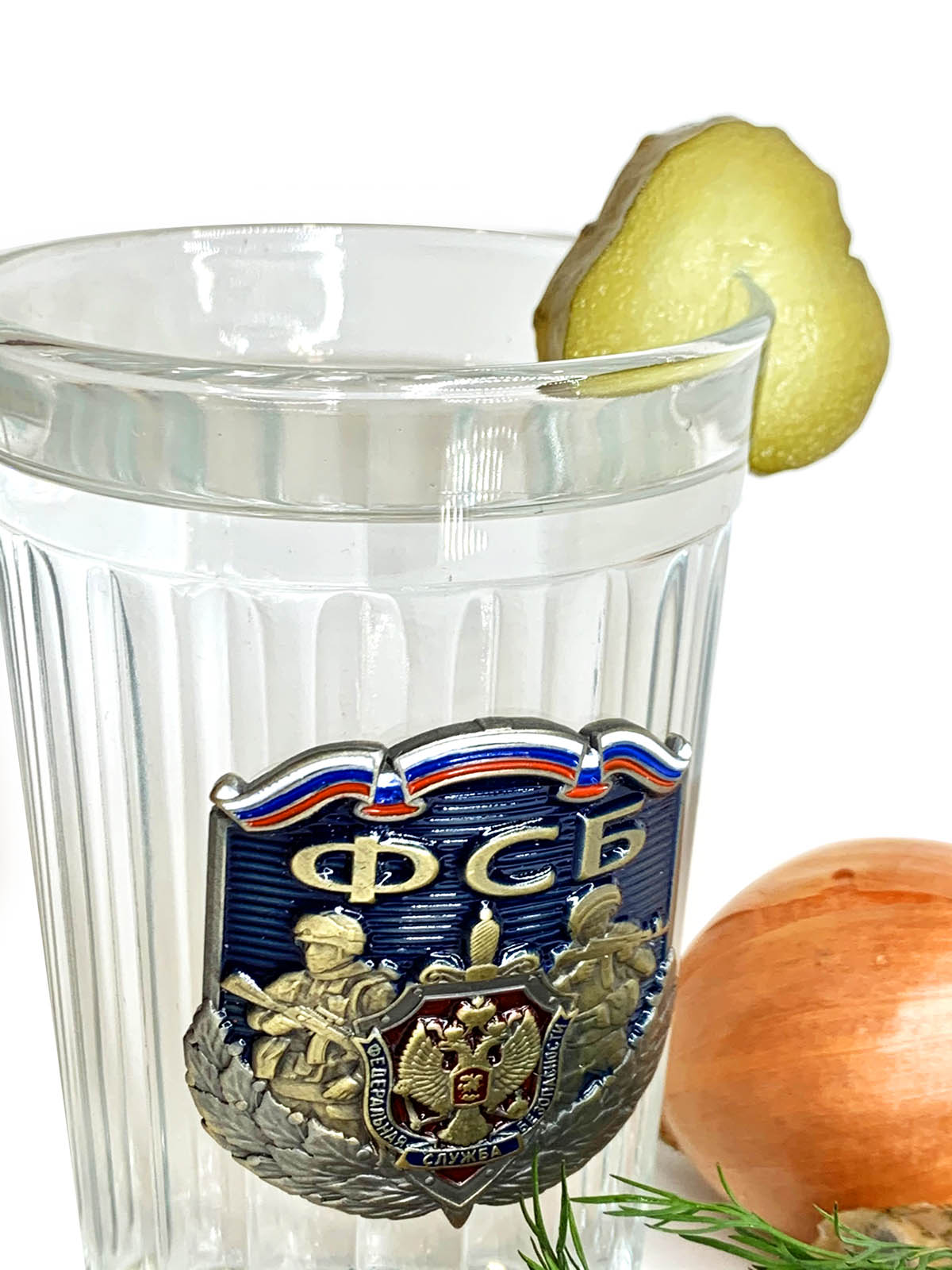 Граненые стаканы с символикой ФСБ