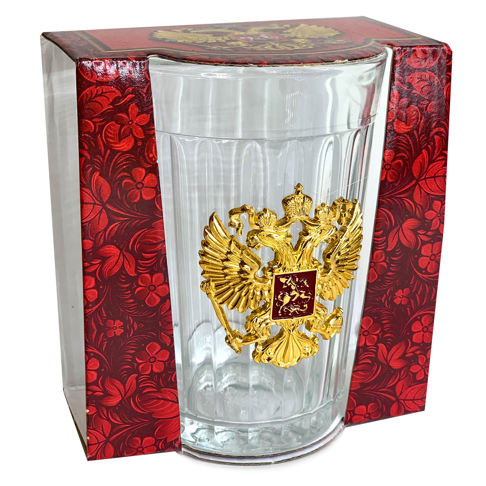 Купить в интернете граненый стакан с гербом России