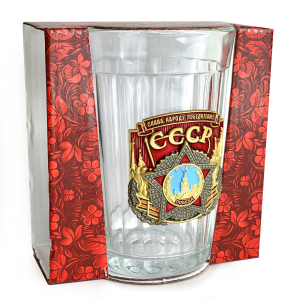 Подарочный граненый стакан СССР «Слава народу-победителю!»