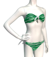 Стильный купальник с зелеными полосками