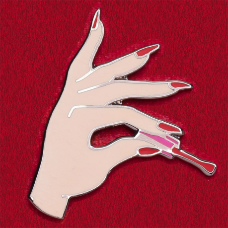 Стильный значок для девушек Красный лак для ногтей