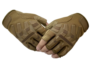 Тактические перчатки беспалые хаки-песок
