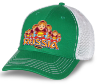 Супер-бейсболка "Russia" для болельщиков и патриотов! Яркая бело-зеленая модель в популярном дизайне. Лучшее качество! Заказывайте в подарок или для себя!