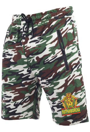 Свободные армейские шорты с карманами и нашивкой Погранвойска