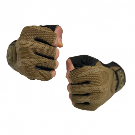 Тактические беспалые перчатки Mechanix M-Pact (койот/черные)