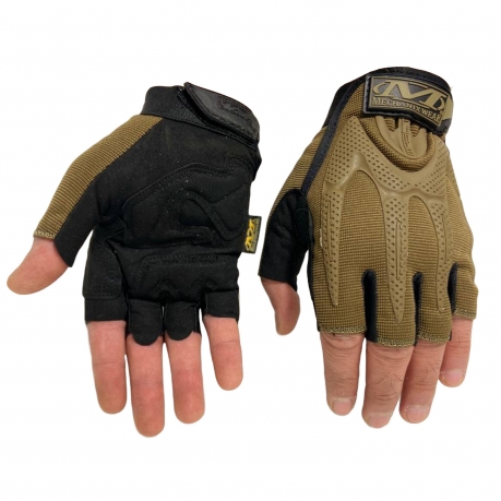 Тактические беспалые перчатки Mechanix M-Pact (койот/черные)