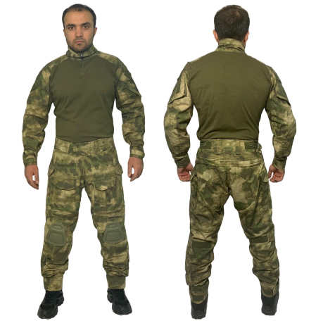 Тактический костюм спецназа России (защитный камуфляж) со встроенными защитными наколенниками и сменными демпферными вставками в районе локтей