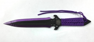 Тактический нож с сиреневым шнуром из набора для метания