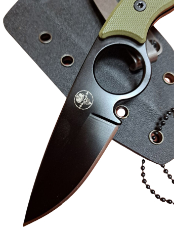 Тактический нож скрытого ношения "ЧВК Вагнер" (черное лезвие, рукоять G10 хаки)