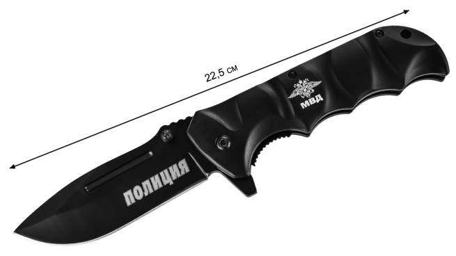 Тактический складной нож с гравировкой "Полиция" заказать в Военпро