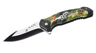 Тактический складной нож "Автобат" Спецоперация Z-V с тематическим коллажем