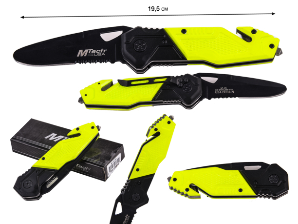 Тактический спасательный нож Fox Mtech USA Rescue Knife MT-478R (Италия)