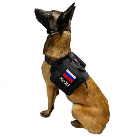 Тактический жилет на служебную собаку с аптечкой (черный)