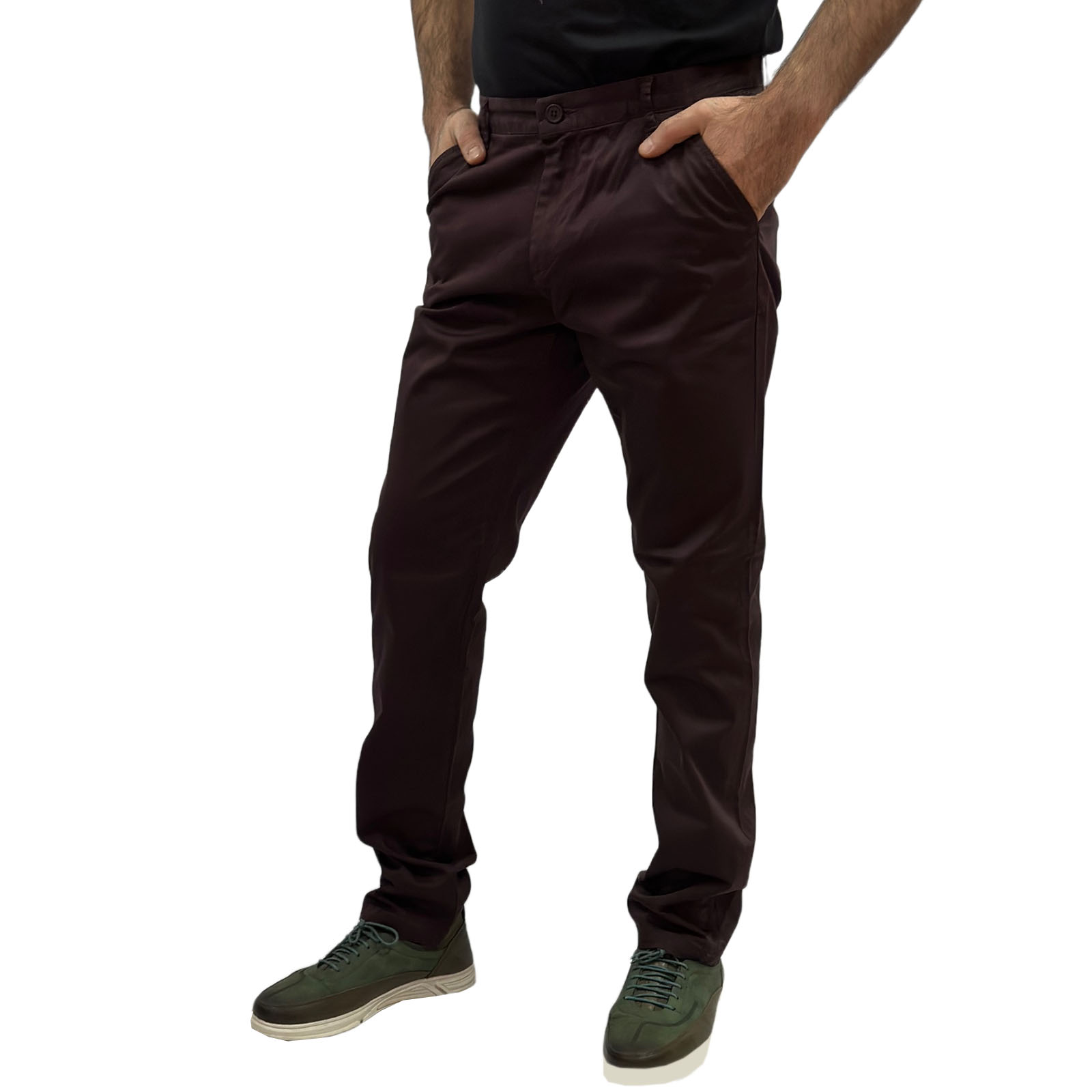 Тёмно-бордовые мужские брюки от Connor - изготовлены из хлопка 98% с добавлением эластана 2% №18