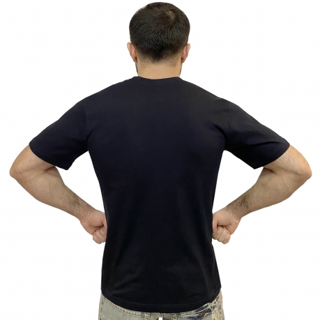 Тёмно-синяя футболка с термопринтом Отважные Zадачу Vыполнят