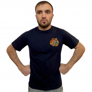 Тёмно-синяя футболка с термоаппликацией Zа Донбасс
