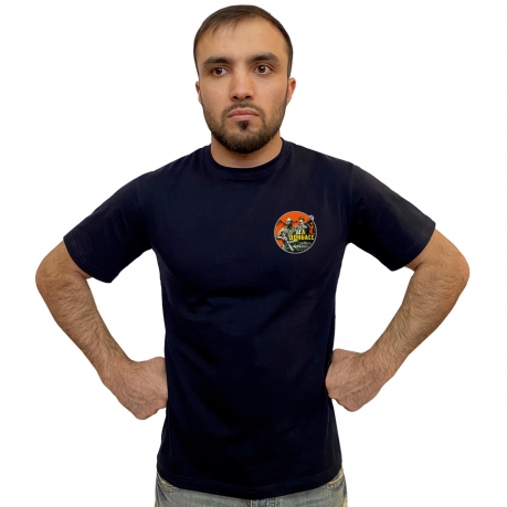 Тёмно-синяя футболка с термопринтом Zа Донбасс