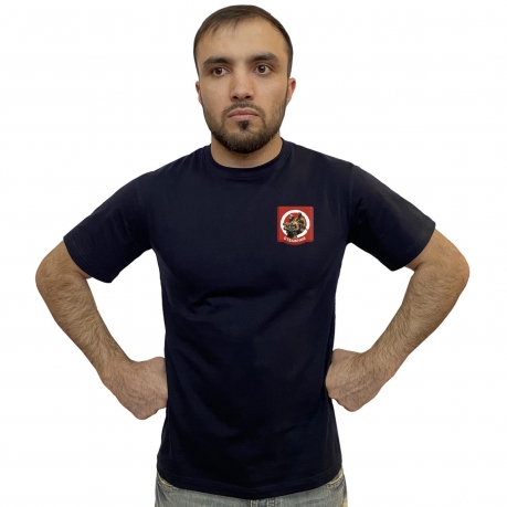 Тёмно-синяя футболка с термотрансфером Отважные