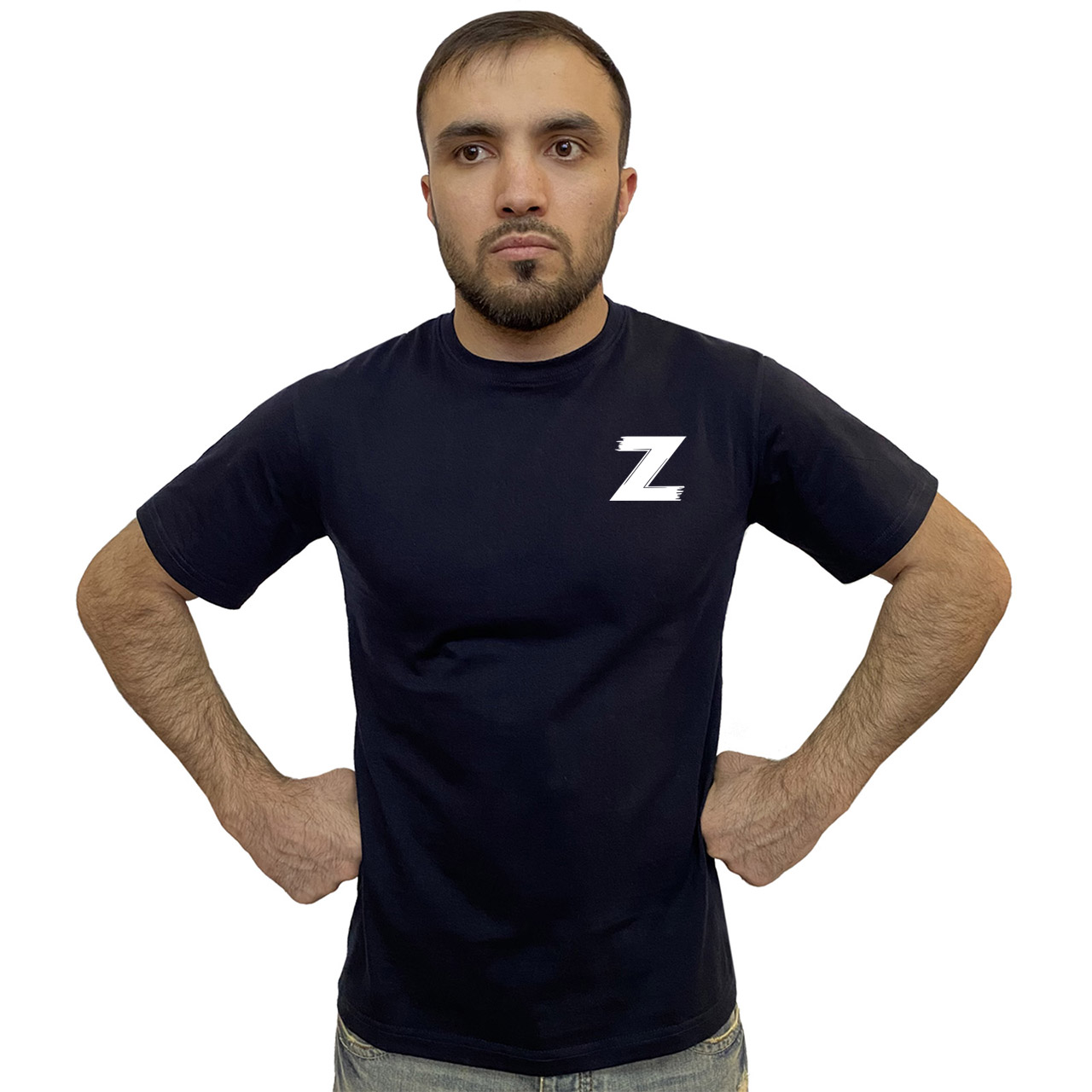 Тёмно-синяя футболка с термотрансфером «Z»