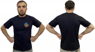 Тёмно-синяя футболка с термотрансфером Zа Донбасс