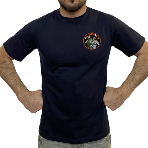 Тёмно-синяя футболка с термотрансфером "Zа праVду"