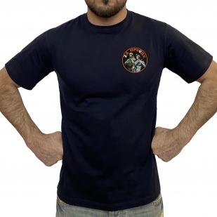 Тёмно-синяя футболка с термотрансфером Zа праVду