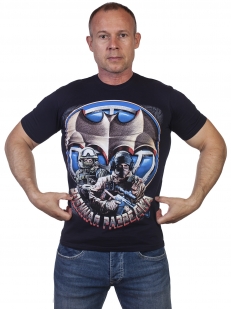 Темно-синяя футболка "Военная разведка" - купить онлайн
