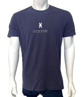 Темно-синяя мужская футболка NXP с белыми надписями