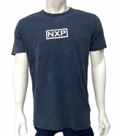 Темно-синяя мужская футболка NXP с принтом