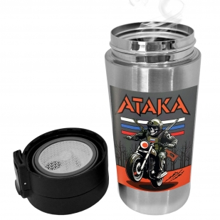 Термокружка "Атака" с виниловой наклейкой.