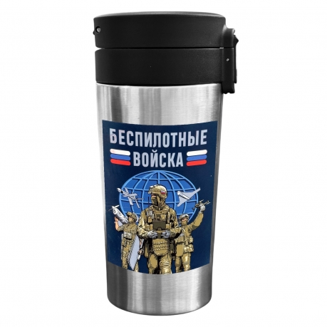 Термокружка "Беспилотные войска" с виниловой наклейкой.