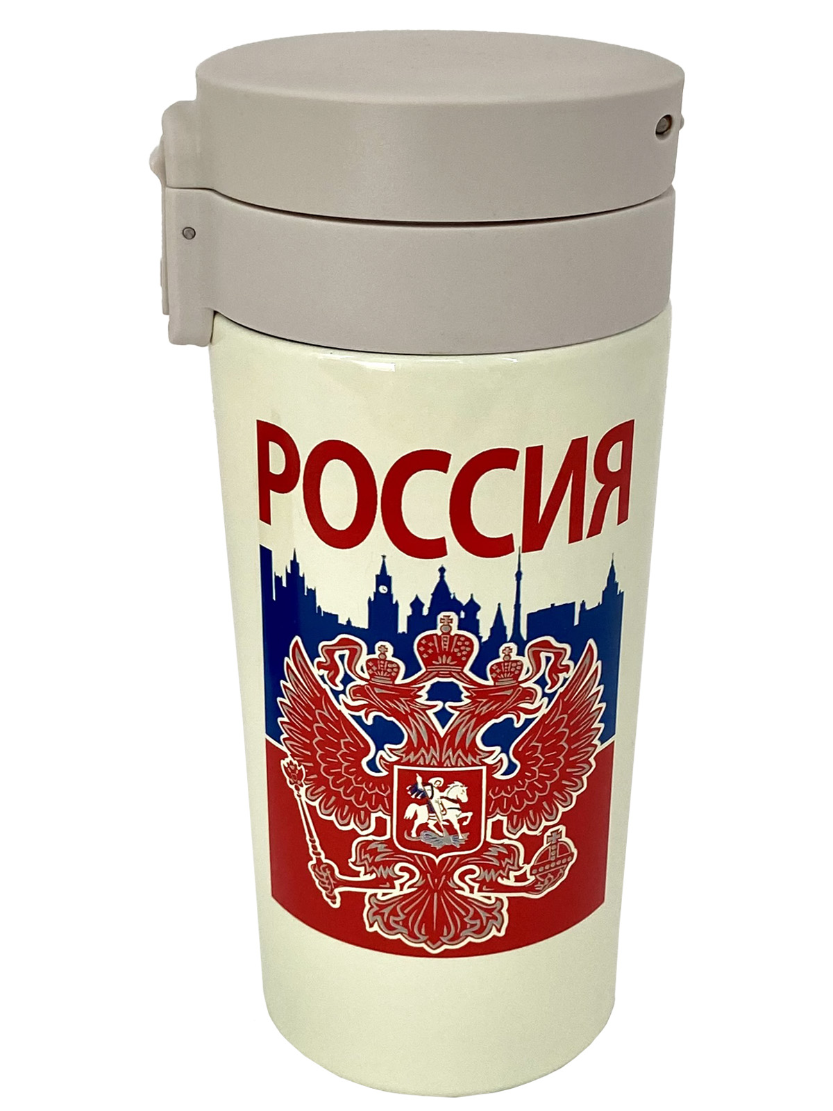 Термостакан с оригинальным принтом "Россия"