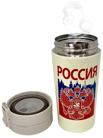 Надёжная термокружка с принтом Россия