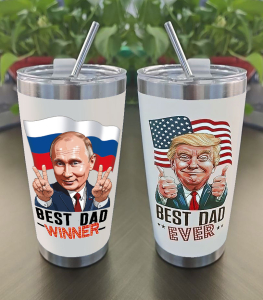 Термокружка с Путиным и Трампом "Best dad winner - best dad ever"