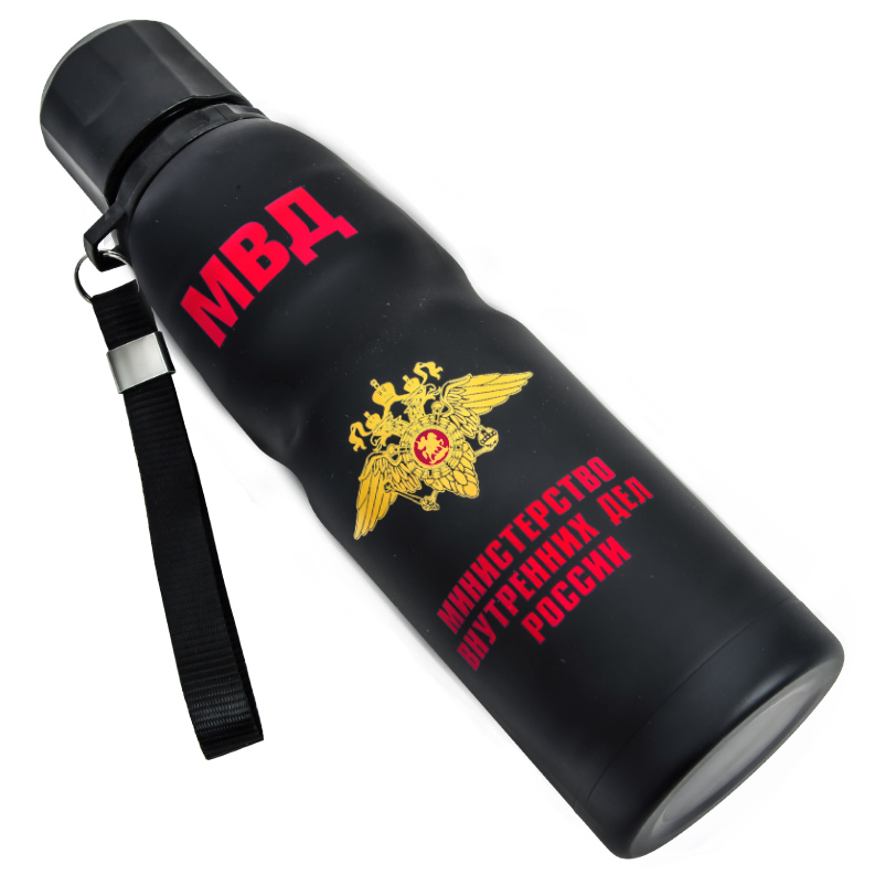 Нержавеющий термос бутылка с символикой МВД