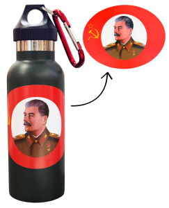 Термос "Сталин" с виниловой наклейкой.