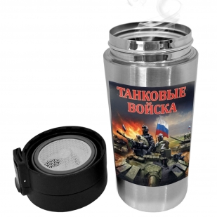 Термостакан "Танковые войска" с виниловой наклейкой.