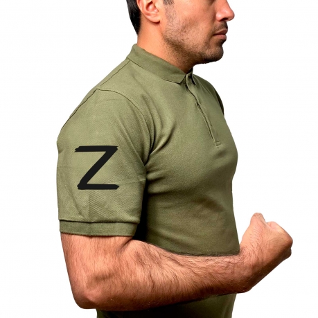 Трикотажная оригинальная футболка-поло с литерой Z