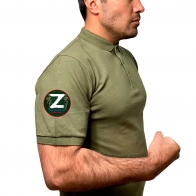 Удобная оливковая футболка-поло с литерой Z