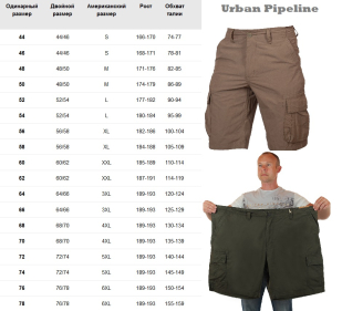 Мужские шорты баталы в стиле милитари от Urban Pipeline