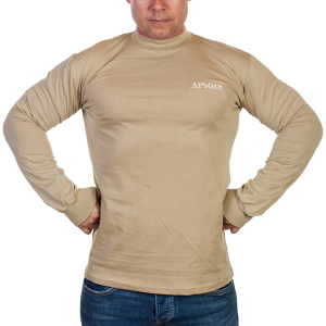 Мужская футболка с длинным рукавом и надписью "Армия"