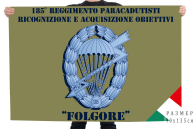 Вandiera 185 Reggimento Paracadutisti Ricognizione Acquisizione Obiettivi Folgore Italia