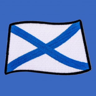 Васильковая футболка с нашивкой ВМФ Андреевский флаг
