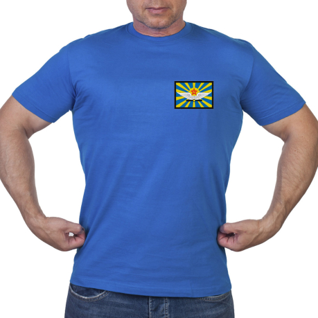 Васильковая футболка с нашивкой ВВС СССР