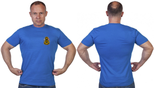 Васильковая футболка с шевроном Балтфлота