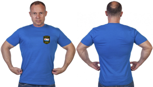 Васильковая футболка с шевроном Каспийской флотилии СССР